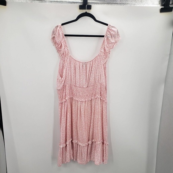 Rue21 animal print dress womens plus size 3x off shoulder cinched waist pink - Picture 11 of 14